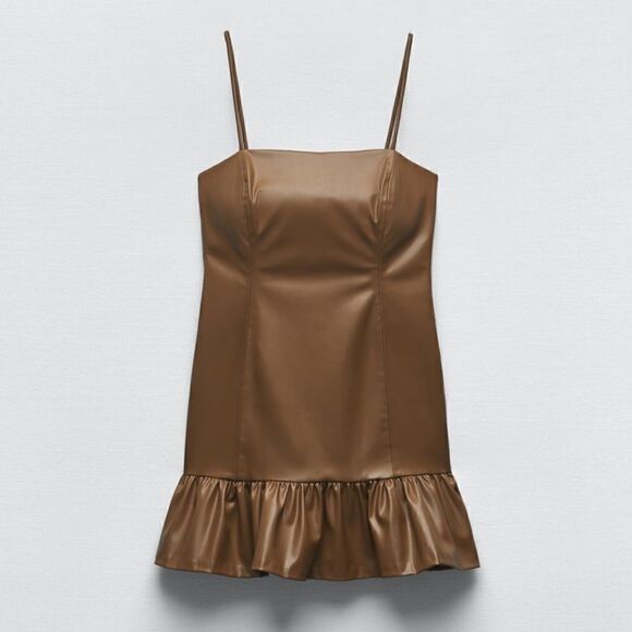 Zara Faux Leather Dress Size Small - Picture 1 of 4